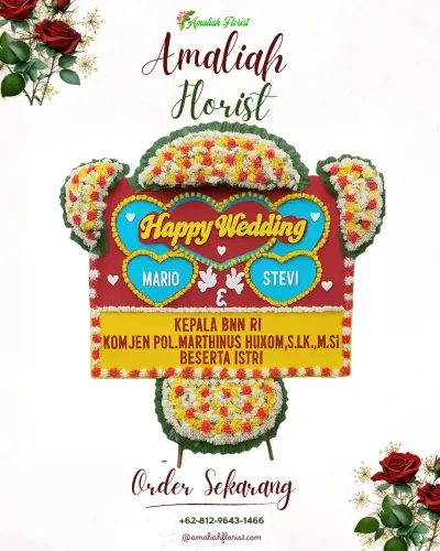 Karangan Papan Bunga Pernikahan di Pingit Lor